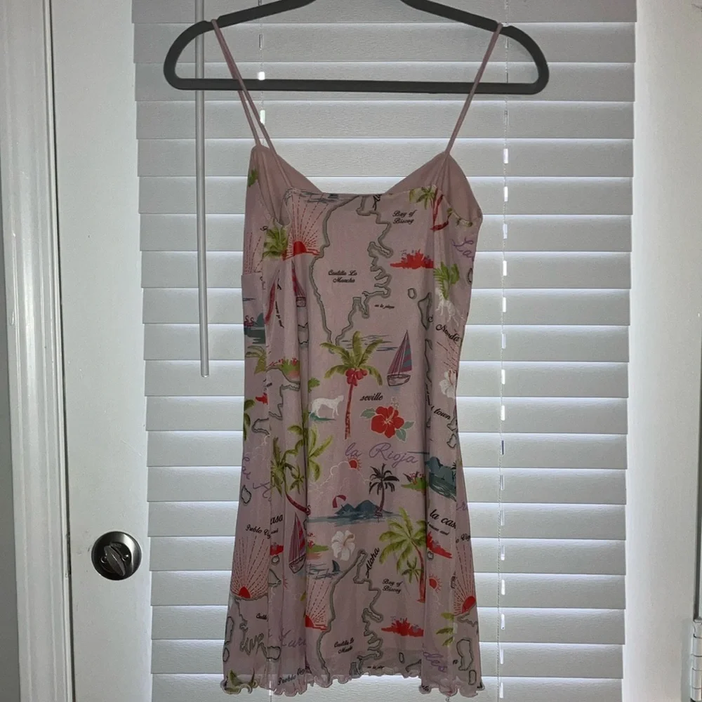 Urban Outfitters Tropical Pink and Green One Piece Dress - Picture 7 of 10
